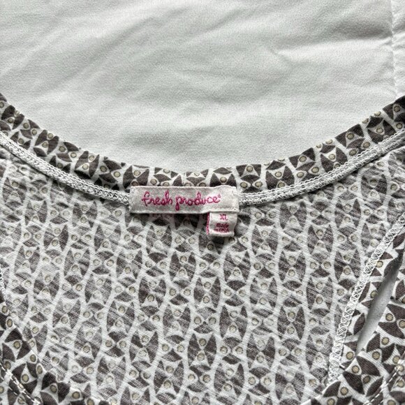 Womens Size XL Blouse Short Sleeve Scoop Neck Pockets Brown Office 90s Y2K - Picture 3 of 10